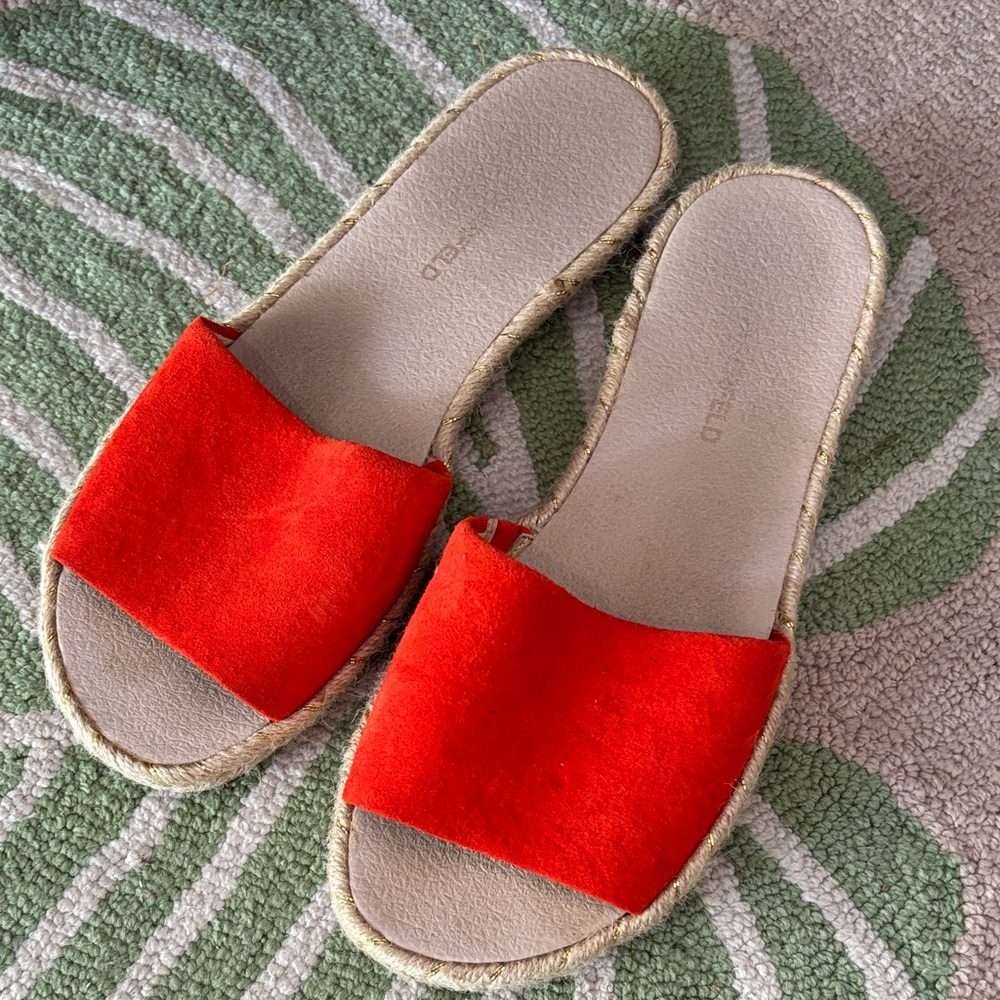 Karl Lagerfeld Red Espadrille Slides
